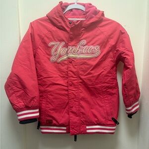 New York Yankees Pink Jacket Size 9 Youth Girls MLB Baseball‎ Full Zip Hooded